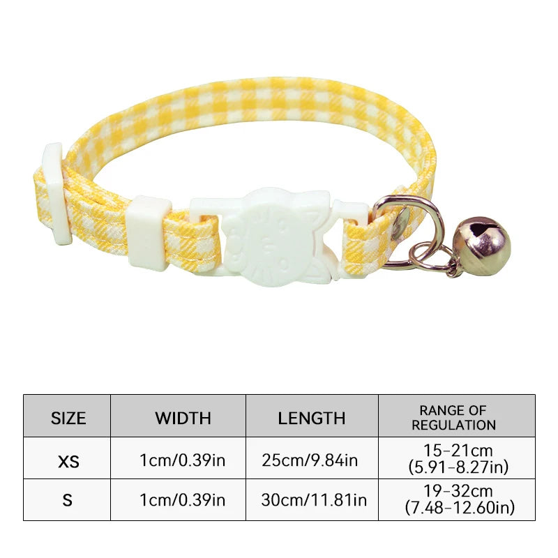 Adjustable Elastic Cat Collar with Bell Small Dog Kitten Mesh Safety Necklace Pet Supplies Kitten Accessories