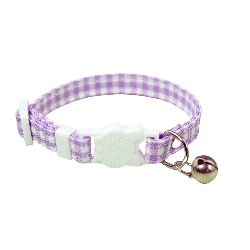 Adjustable Elastic Cat Collar with Bell Small Dog Kitten Mesh Safety Necklace Pet Supplies Kitten Accessories