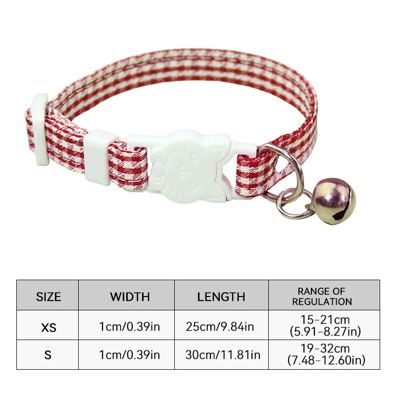 Adjustable Elastic Cat Collar with Bell Small Dog Kitten Mesh Safety Necklace Pet Supplies Kitten Accessories