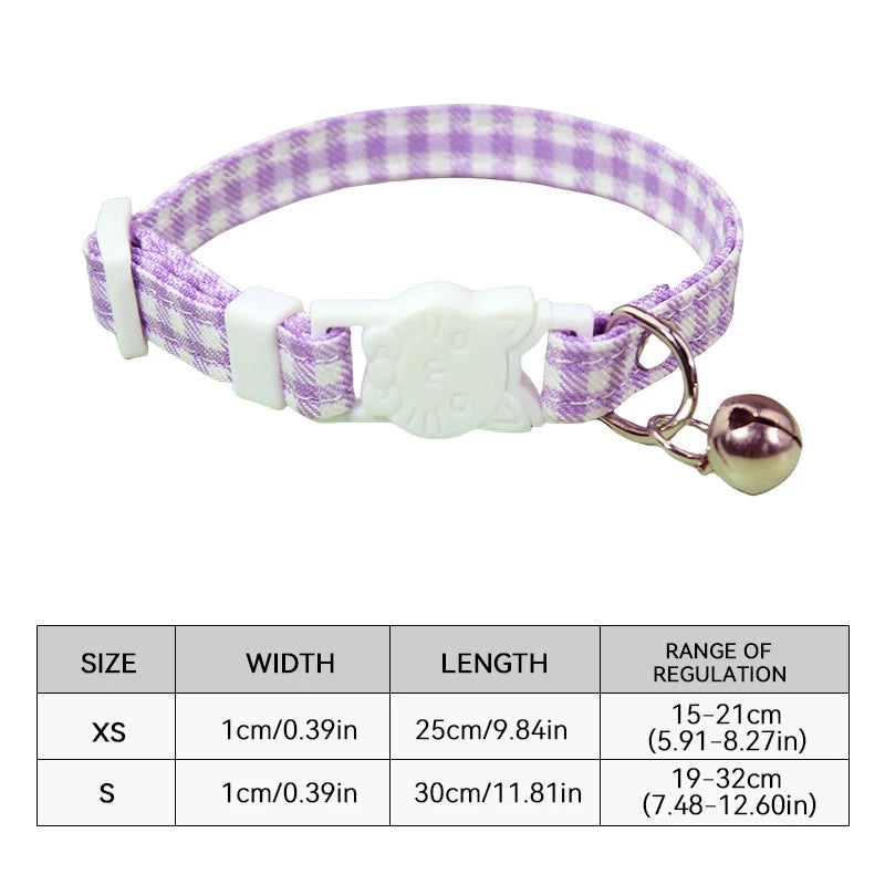 Adjustable Elastic Cat Collar with Bell Small Dog Kitten Mesh Safety Necklace Pet Supplies Kitten Accessories