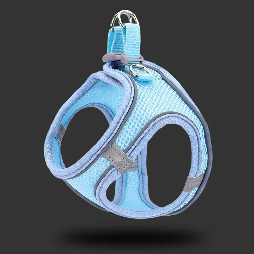 Adjustable Dog Harness Leash Set Breathable Reflective Dog Chest Strap Comfortable Escape Proof Pet Collar Harness