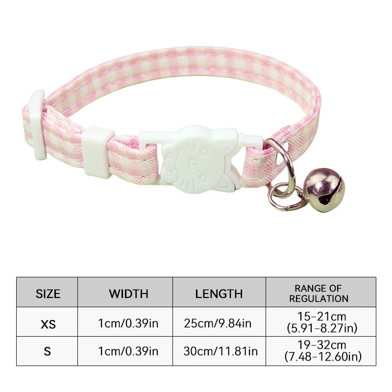 Adjustable Elastic Cat Collar with Bell Small Dog Kitten Mesh Safety Necklace Pet Supplies Kitten Accessories